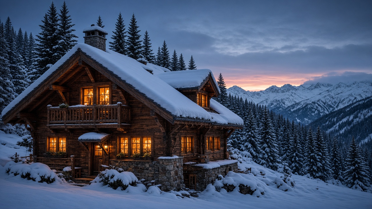 Chalet enneigé en Haute-Savoie